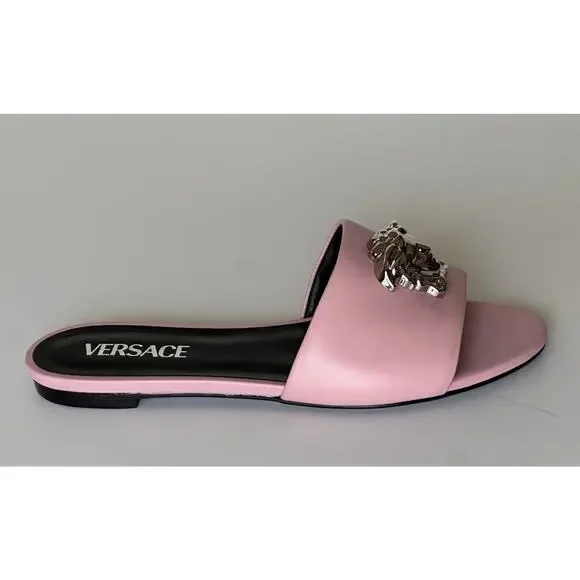 VERSACE Medusa Women's Rose Sandals 7 US (37 Euro) 1009428 Spain NIB $850 - Picture 3 of 13